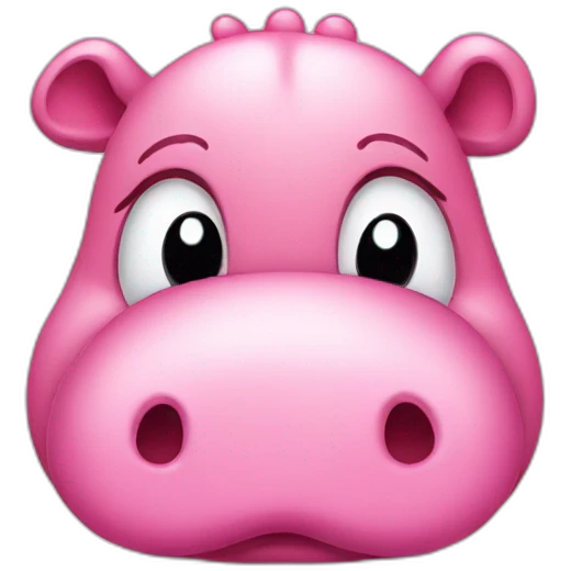 cute pink hippo crying with big tears emoji