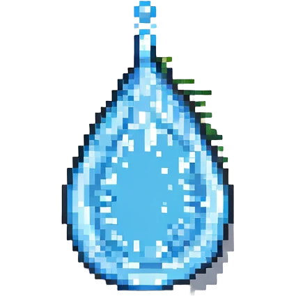 single water droplet pixel art emoji