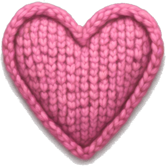 Knitted light pinky heart emoji