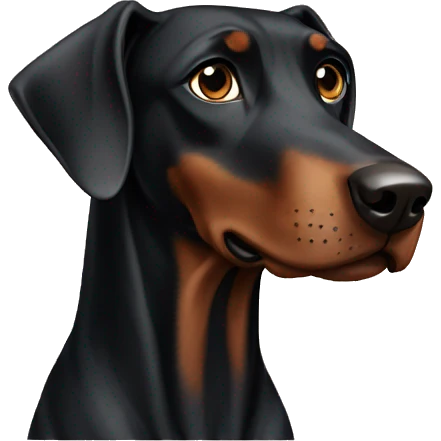 black doberman dog emoji