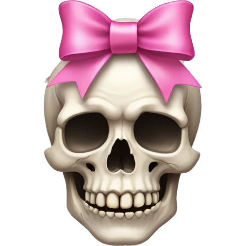 Skull with a pink bow emoji