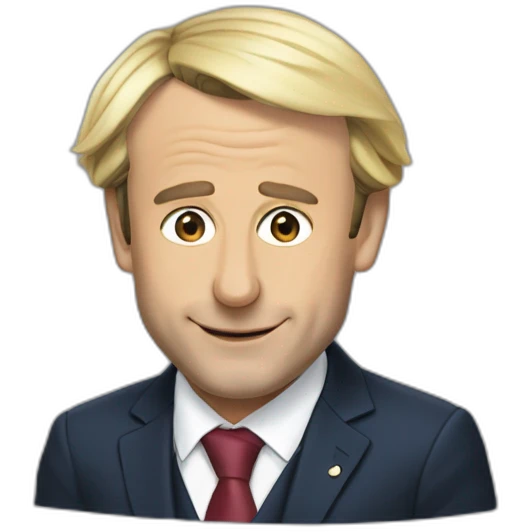 Macron embrasse lepen emoji