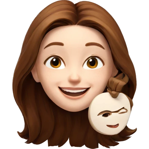 smiling girl with brown hair emoji