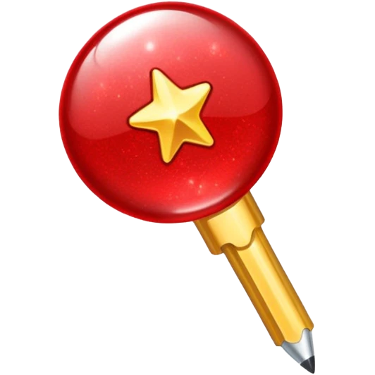 glitter red pin emoji