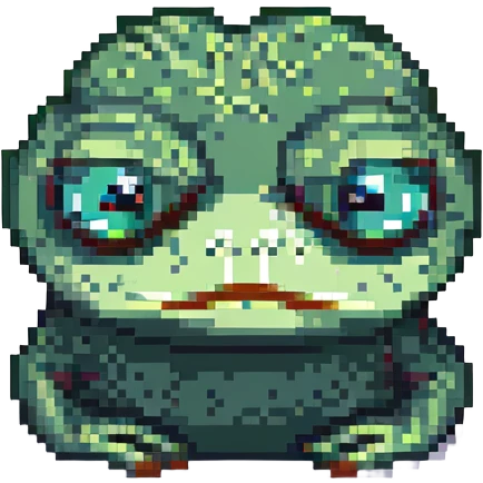 Pepe the Frog meme with a sad expression emoji