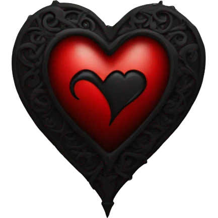 Red and black gothic heart emoji