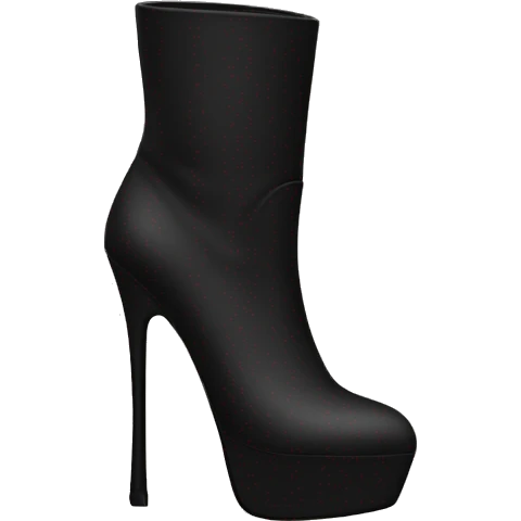 High heeled Black ankle boots   emoji