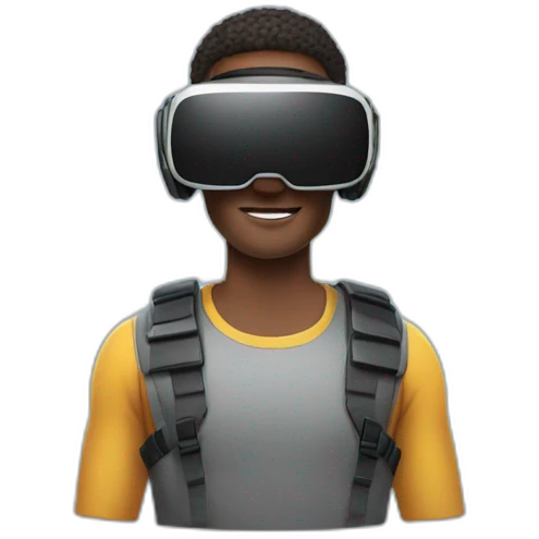 men wearing VR glasses emoji
