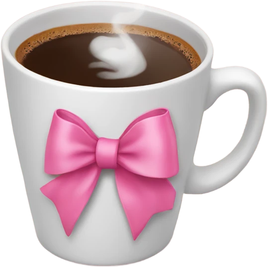 a pink bow on a cup of coffee  emoji