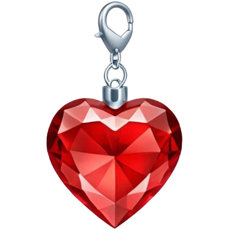 Hanging red crystal heart emoji