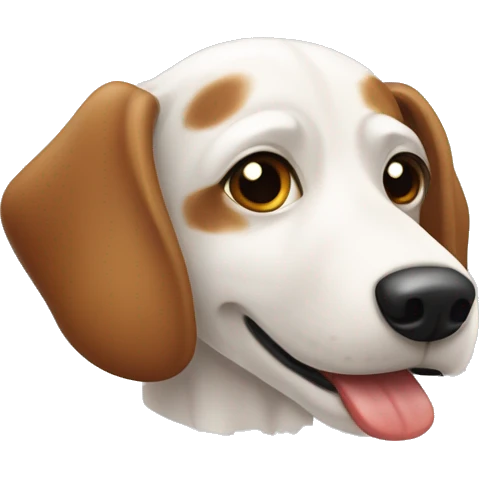 perro salchicha blanco y marrón emoji