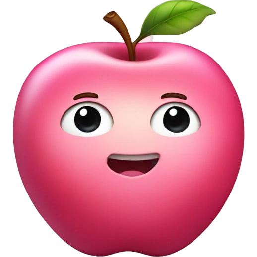 Cute pink apple has a smooth,round chubby appearance  emoji