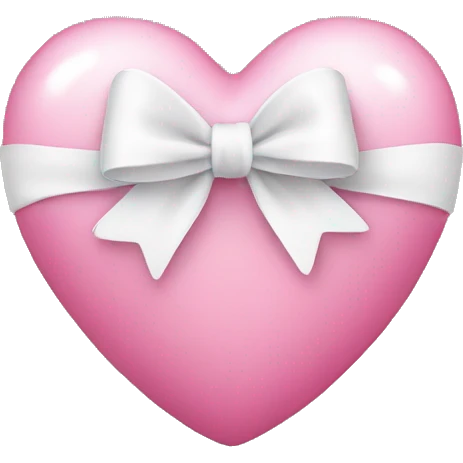 Pink heart with a white bow around it emoji