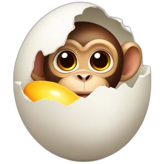 monkey hatching from egg emoji