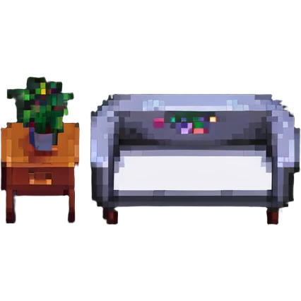 simple furniture design in pixel art style emoji