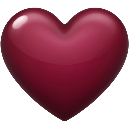 A deep bordeaux colored heart emoji