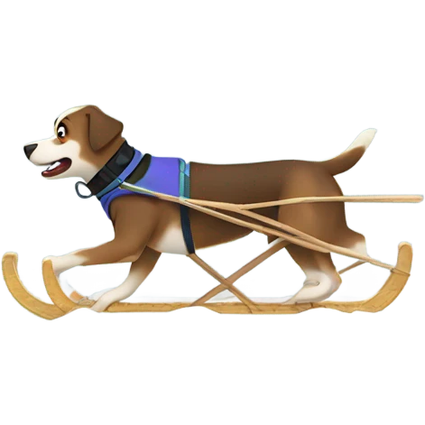 Dog sledding in the snow emoji