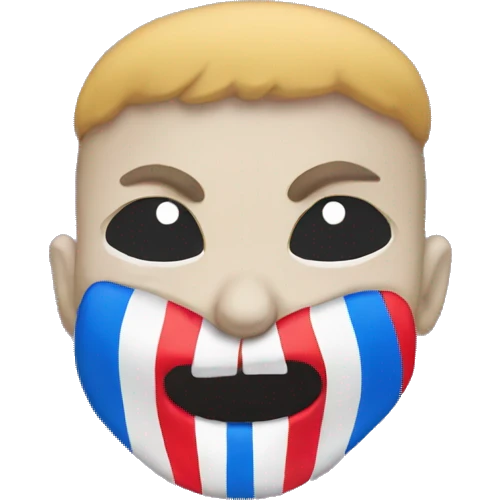 evil face face with tricolor ribbon emoji emoji