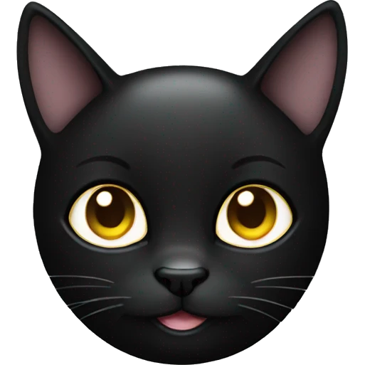 black cat happy face emoji