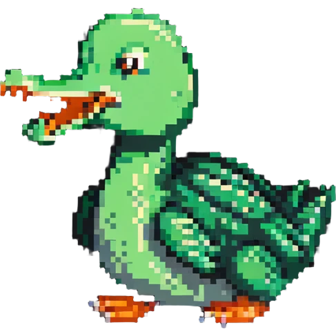 duck shaped like a crocodile emoji