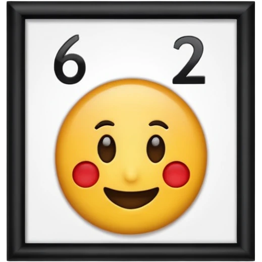  QUE NO TENGA CARA QUE SEA SOLO LOS NUMEROSM ,UN EMOJI CON LOS NUMEROS 6°2 que sea solo un cartel emoji