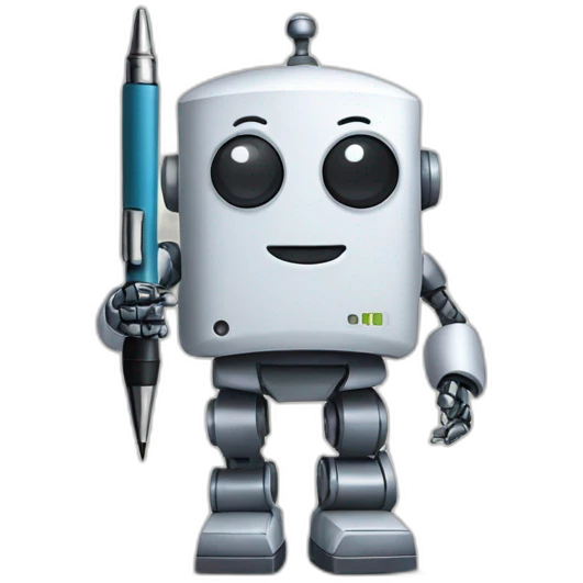 robot with pen and paper emoji