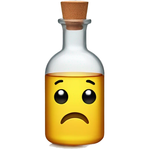 A reagent bottle with a smirk on it emoji