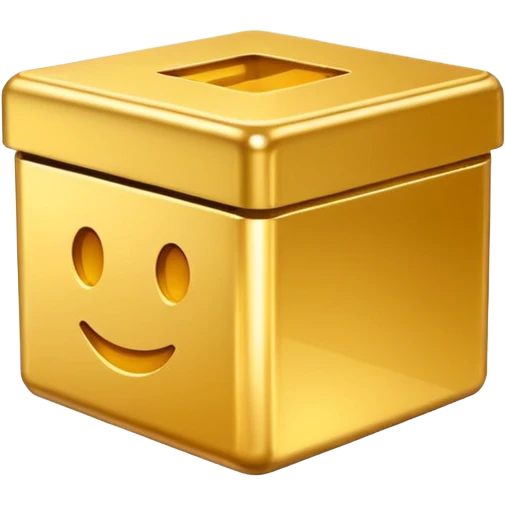 Clean Gold box direct frontal view emoji