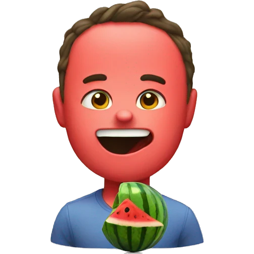 Chandler eating watermelon emoji