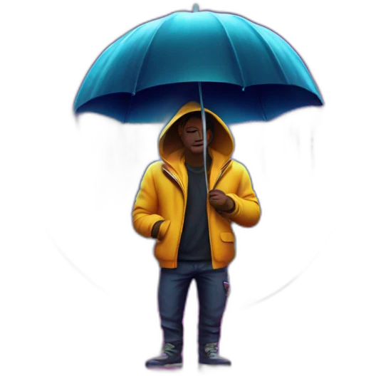 Juicy booty neon sign style man rain emoji