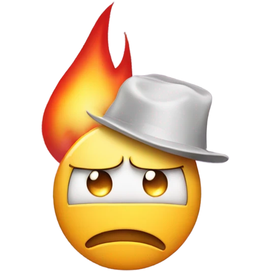 angle face with sad face, with burning heart and sparkles emoji