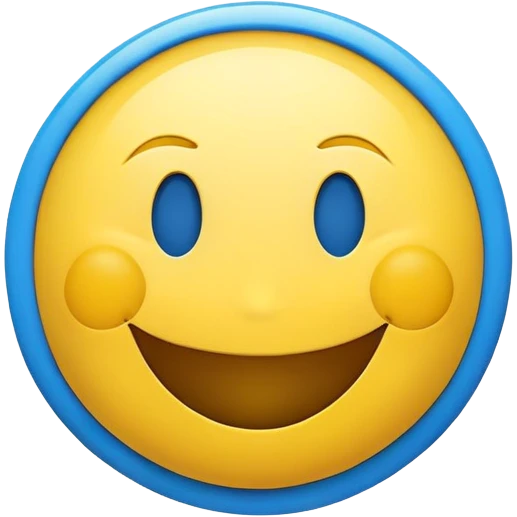 Ukrainian smiley face with blue and yellow colors of the Ukrainian flag emoji