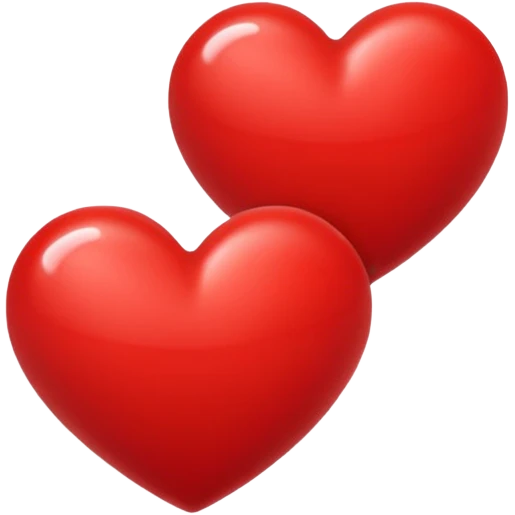 small red heart next to big red heart emoji