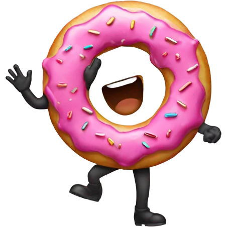 Donut waving emoji