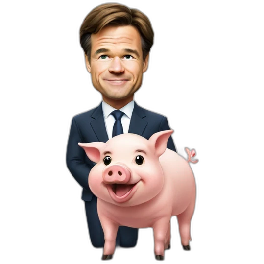Mark Rutte with pig emoji