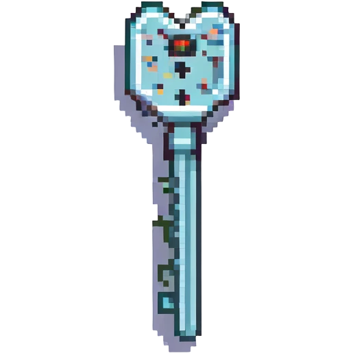 pixelated lockpick, Minecraft video game style, simple and recognizable emoji