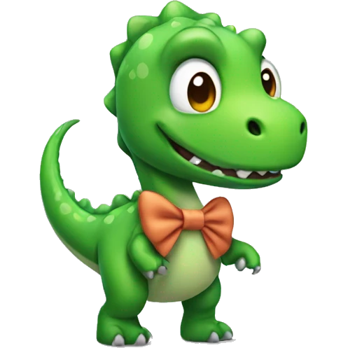Dino wearing a bow  emoji