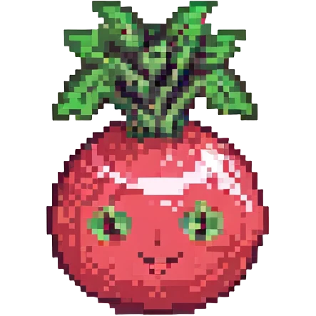 radish with a cute face emoji