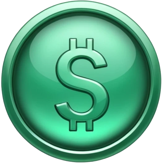 simbolo del dolar en verde  emoji