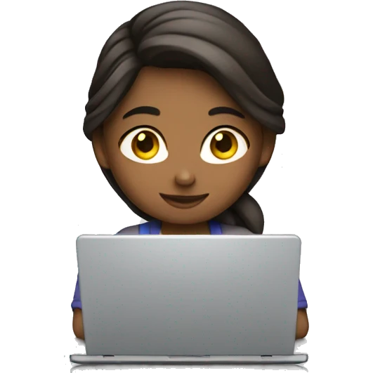Girl is working on the laptop  emoji