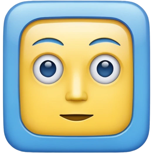 geometery dash square yellow body blue face emoji