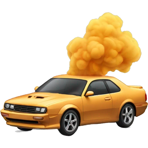 voiture qui drift avec de la fumée  emoji