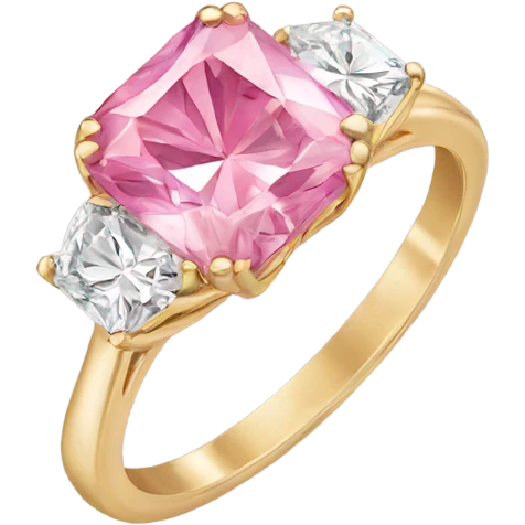 Engagement ring with a pink diamond  emoji