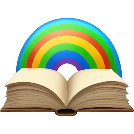 Open book with shooting rainbow  emoji