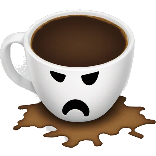 Cracked coffee cup emoji