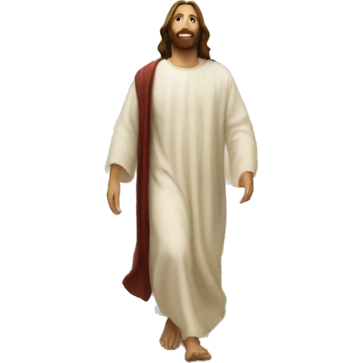 Jesus walking down the stairs of heaven emoji