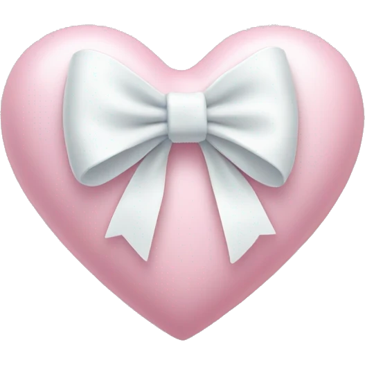 Pastel pink heart with white bow emoji