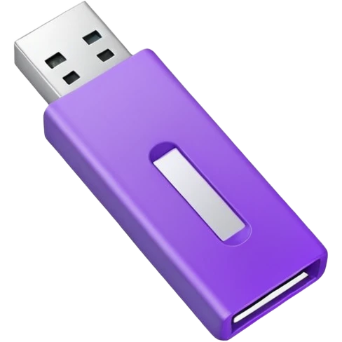 purple usb flash drive emoji