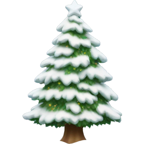 Snowy Christmas tree emoji
