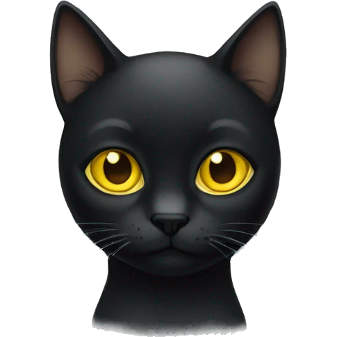 black cat with yellow eyes emoji